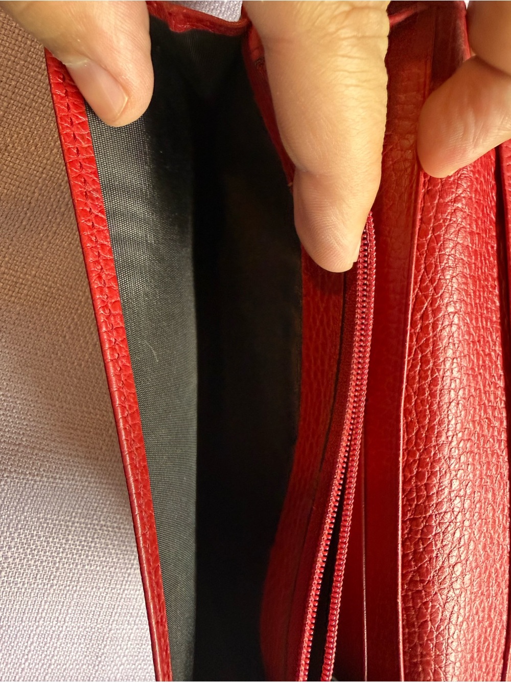 Gucci Monogram Long Card Holder with Red Trim - Picture 3 of 5